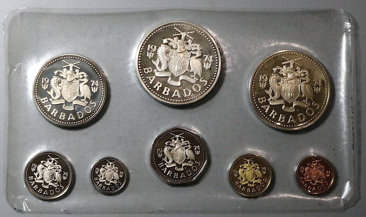 1974 Barbados Proof Set National Coins 1.93 Oz ASW (25072503R