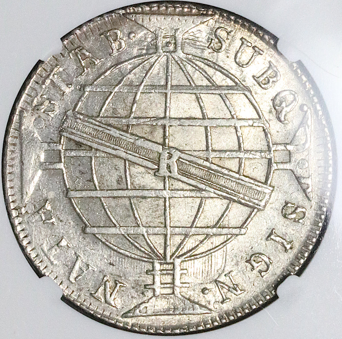 1815-R NGC MS 61 Brazil 960 Reis Overstruck Mexico 8 Reales Coin