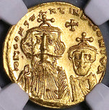 654 NGC MS Constans II Gold Solidus Byzantine Empire Constantine IV Mint State Constantinople Mint Coin (24061101D)
