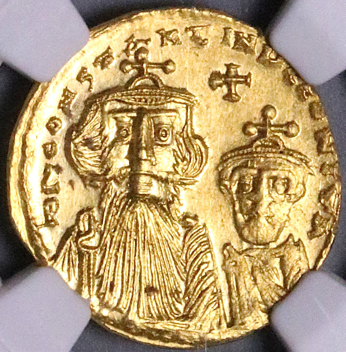654 NGC MS Constans II Gold Solidus Byzantine Empire Constantine