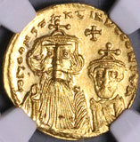 654 NGC MS Constans II Gold Solidus Byzantine Empire Constantine IV Mint State Constantinople Mint Coin (24061101D)