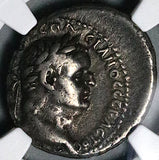 76 NGC VF Vespasian & Titus Silver Didrachm Caesarea Cappadocia Rare (25010501C)