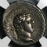 76 NGC VF Vespasian & Titus Silver Didrachm Caesarea Cappadocia Rare (25010501C)