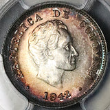 1942-B PCGS MS 64 Colombia 10 Centavos Bogota Mint State Condor Silver Coin (23081002C)