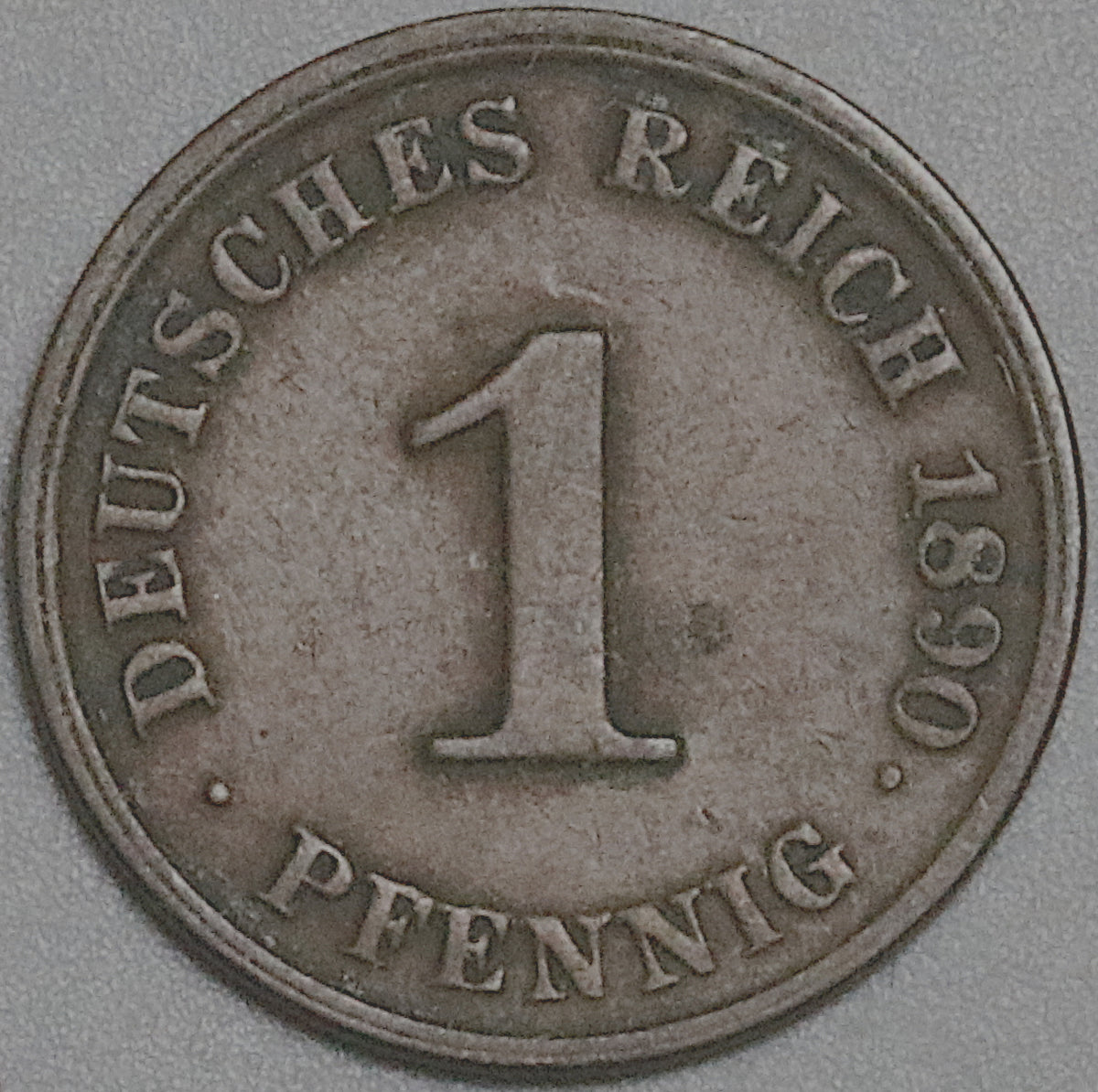 1890-J Germany 1 Pfennig VF Hamburg Kaiser Reich Scarce Copper
