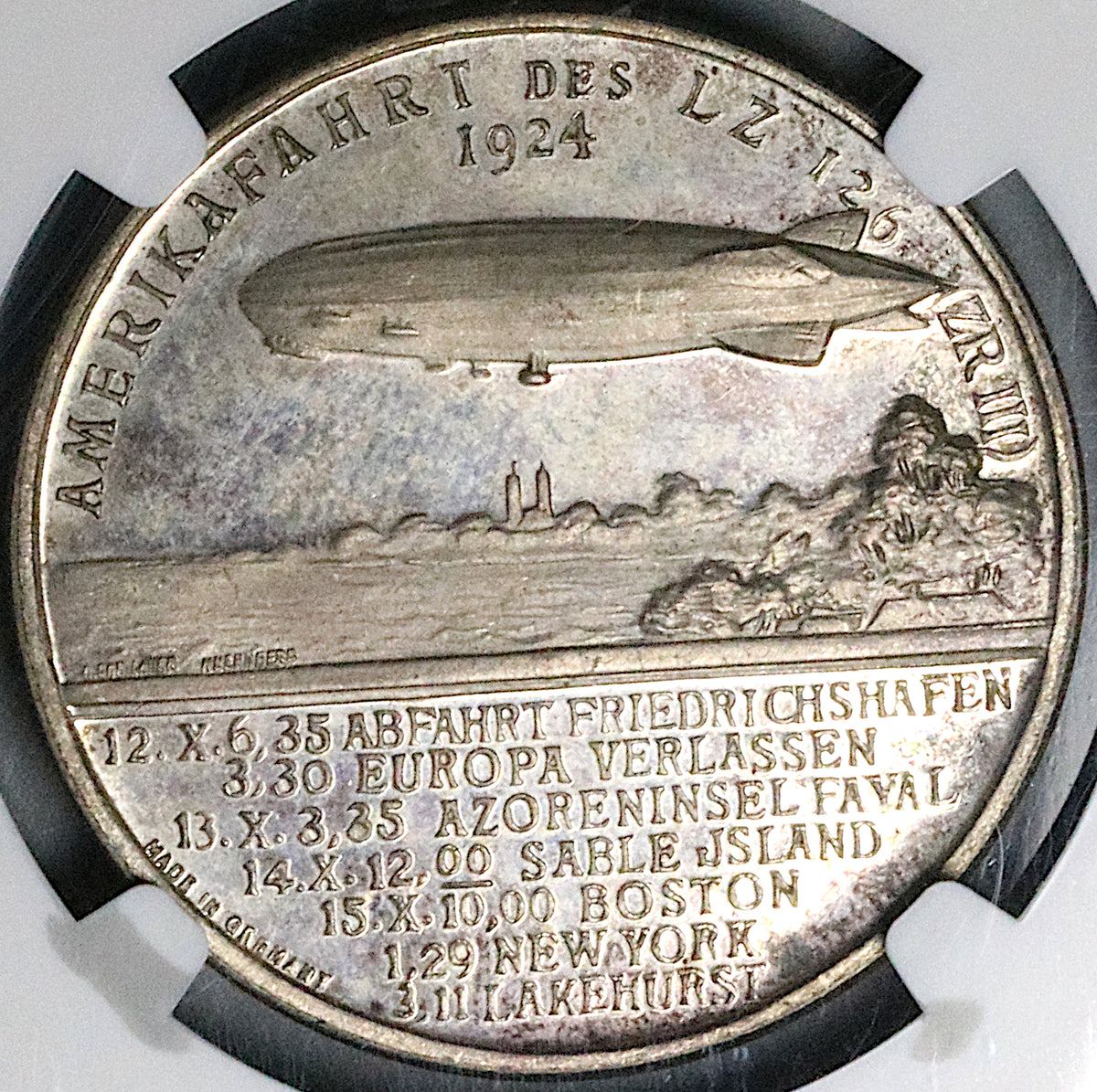 zeppelinさま専用 1924 NGC MS 65 Zeppelin World Tour Hugo Eckener USS Los