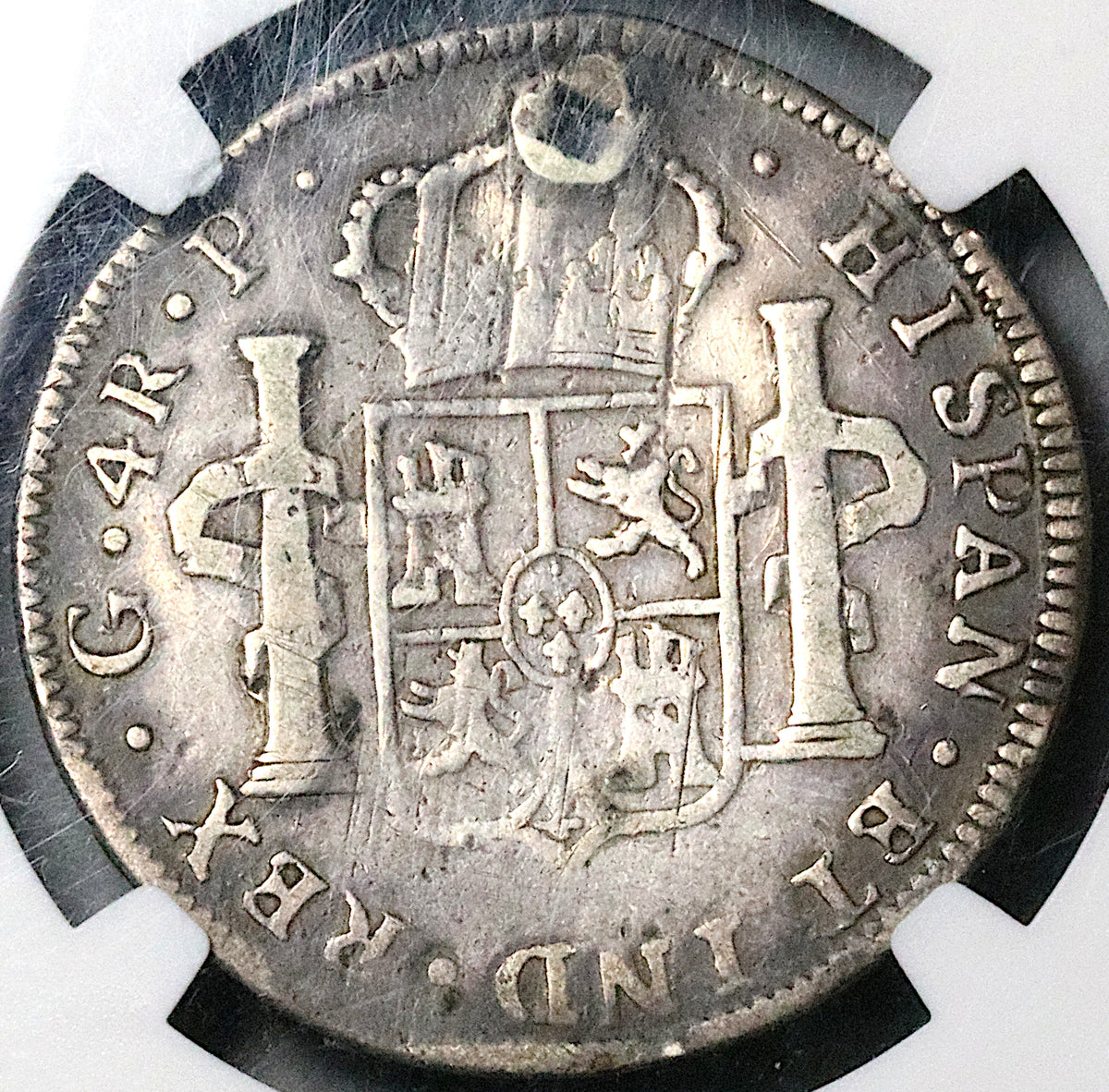 1773 NGC Fine Guatemala 4 Reales Spain Colonial Charles III Rare