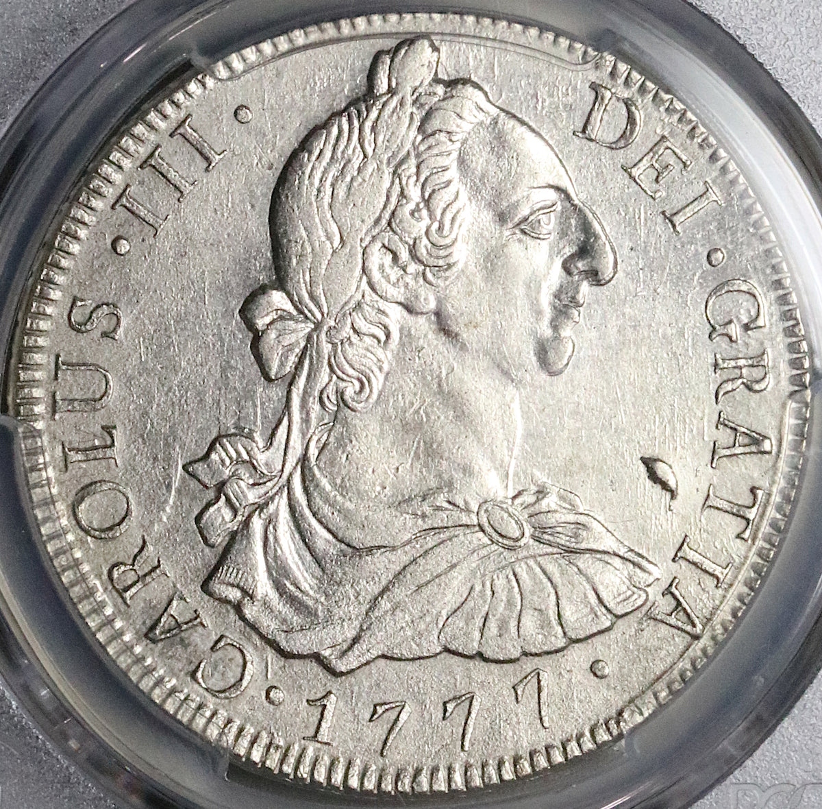 1777 PCGS AU Guatemala 8 Reales Spain Colonial Charles III Silver