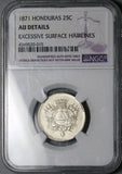 1871 NGC AU Honduras 25 Centavos Tree 50th Anniversary Silver Coin (25101601D)