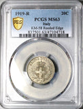 1919 PCGS MS 63 Italy 20 Centesimi Overstruck KM 28 Coin POP 1/2 (24081803C)