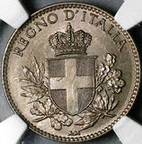 1919 NGC MS 65 Italy 20 Centesimi Overstruck KM 28 Coin POP 4/0 (25090704C)