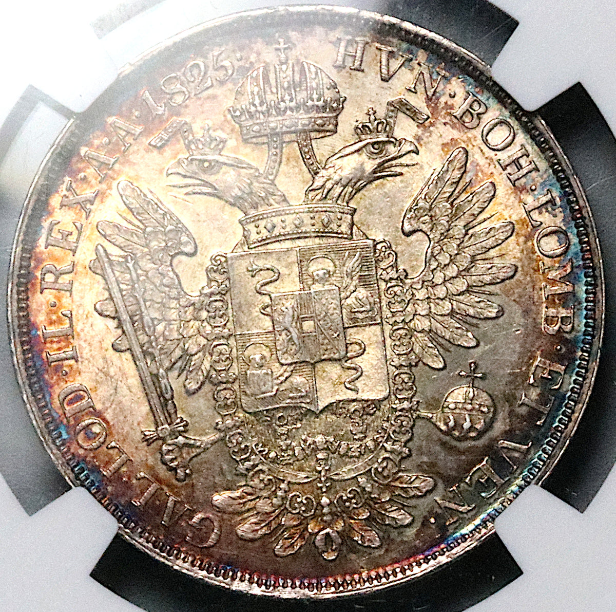 1825-V NGC MS 62 Lombardy Venetia 1/2 Scudo Francis I Italy State