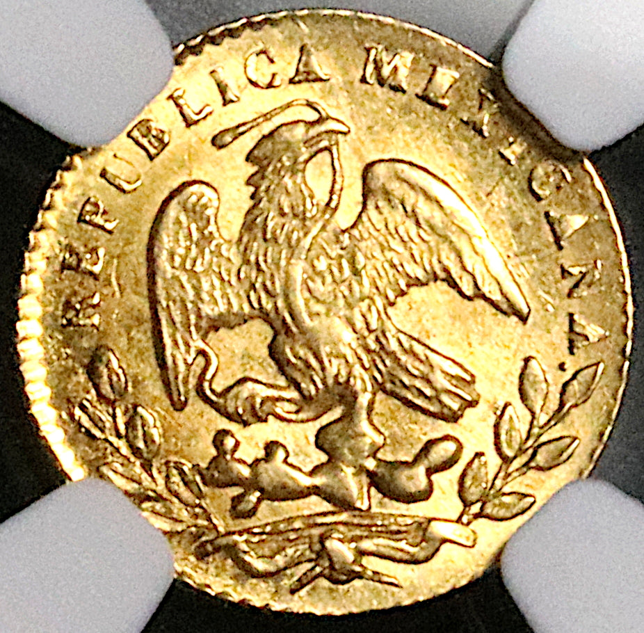 1856/4-Mo NGC MS 63 Mexico Gold 1/2 Escudo Mint State