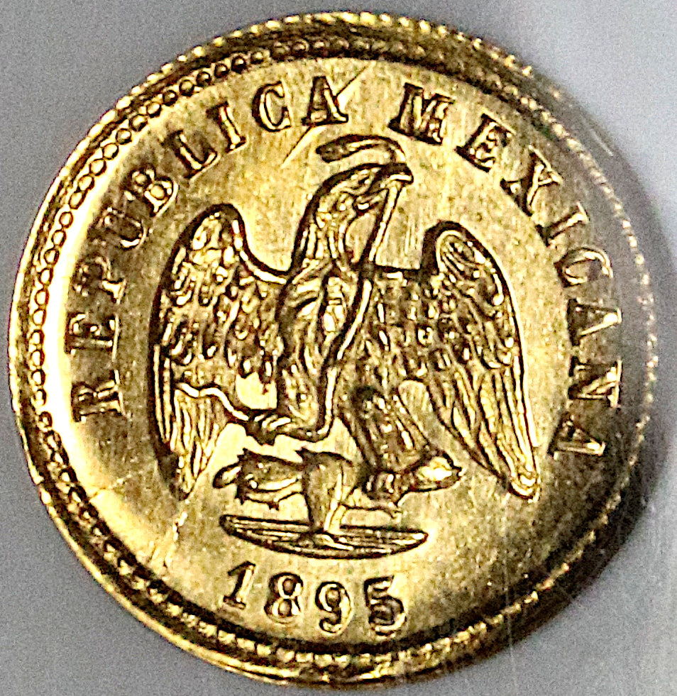 1895-Cn NGC MS 64 Mexico Gold 1 Peso Culiacan Mint State 1k Coin