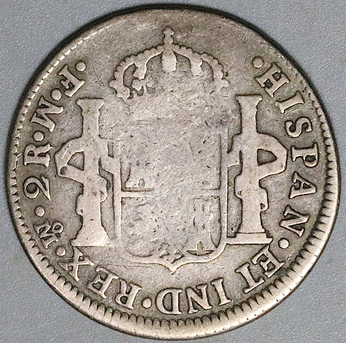 1772 Mexico 2 Reales Inverted Mintmark Spain Charles III Colonial