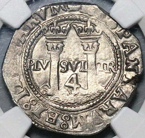 1542-Mo NGC MS 62 Mexico 4 Reales Carlos Joanna Spain Colonial Coin (24041804C)