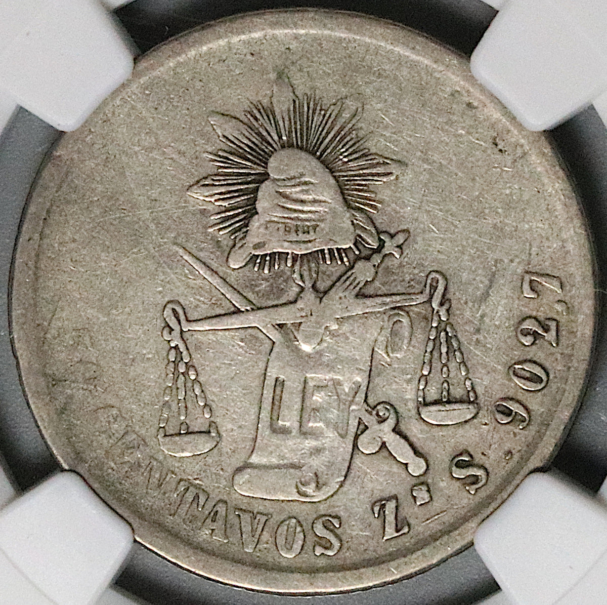 1882-Zs NGC VF 25 Mexico 50 Centavos Zacatecas Silver Rare 2k Coin
