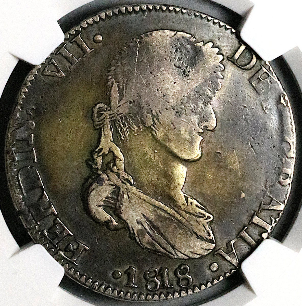1818-Zs NGC VF 35 Mexico 8 Reales War Zacatecas Ferdinand VII