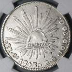 1843-Ca JG NGC XF Mexico 8 Reales Chihuahua Mint Rare Silver Coin (24042801C)