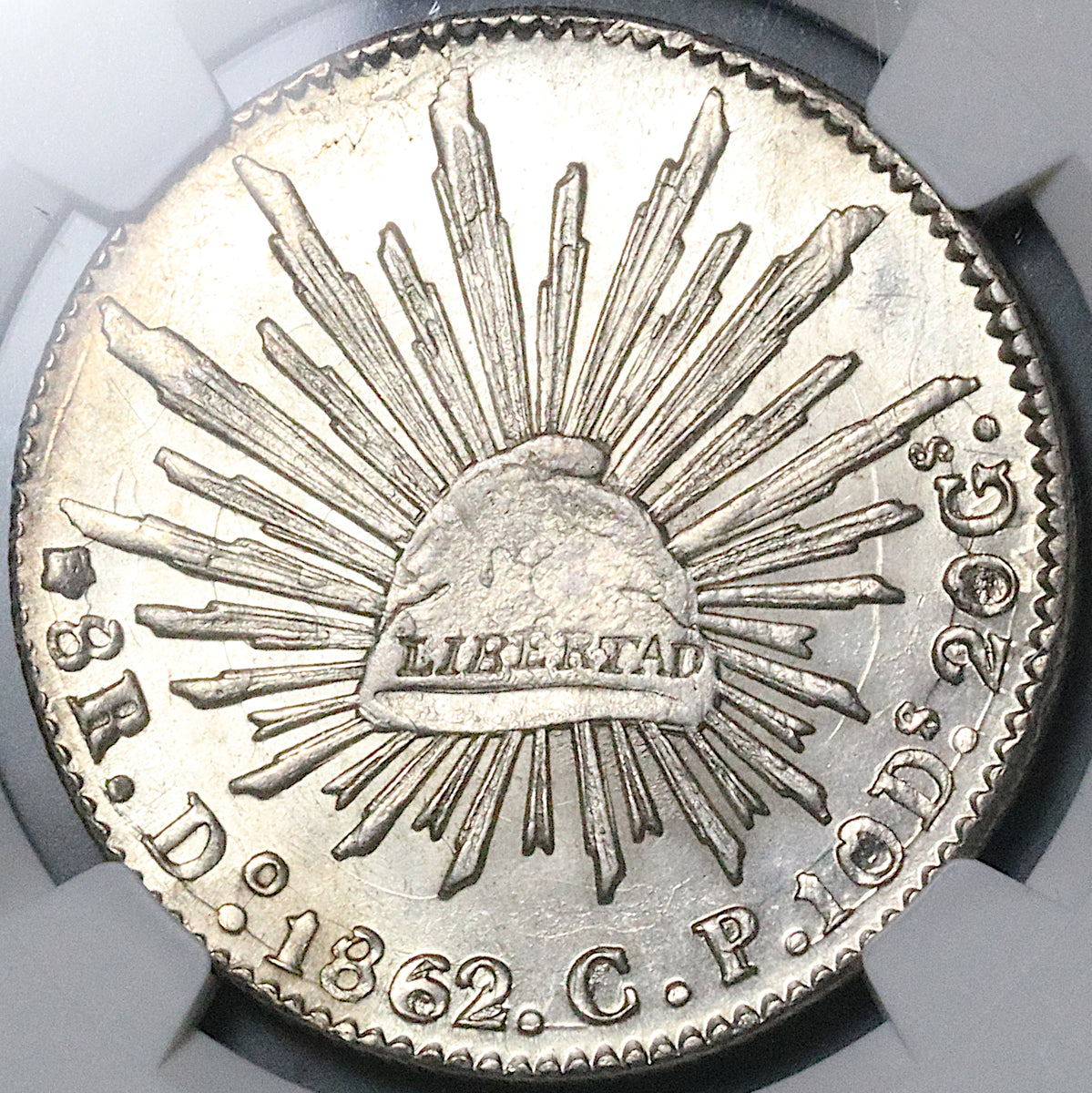 1862/1-Do NGC MS 62 Mexico 8 Reales Durango Mint State Scarce