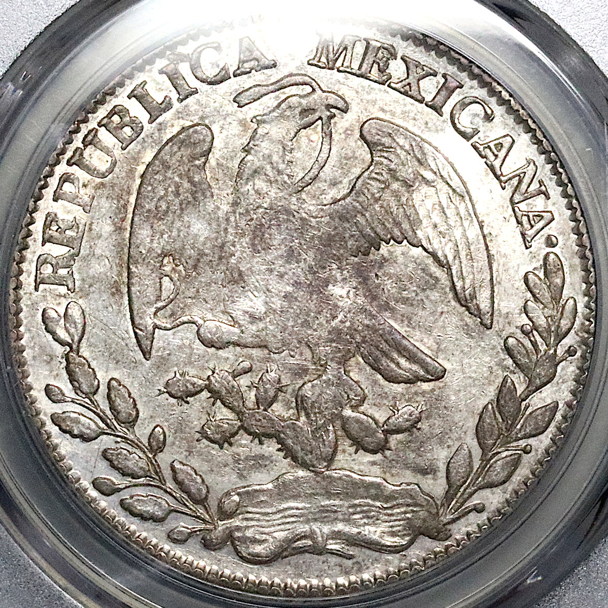 1864-Zs MO PCGS AU 53 Mexico 8 Reales Zacatecas Cap Rays Silver