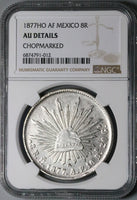 1877-Ho AF NGC AU Mexico 8 Reales Hermosillo Mint Scarce Silver Coin (24040802C)