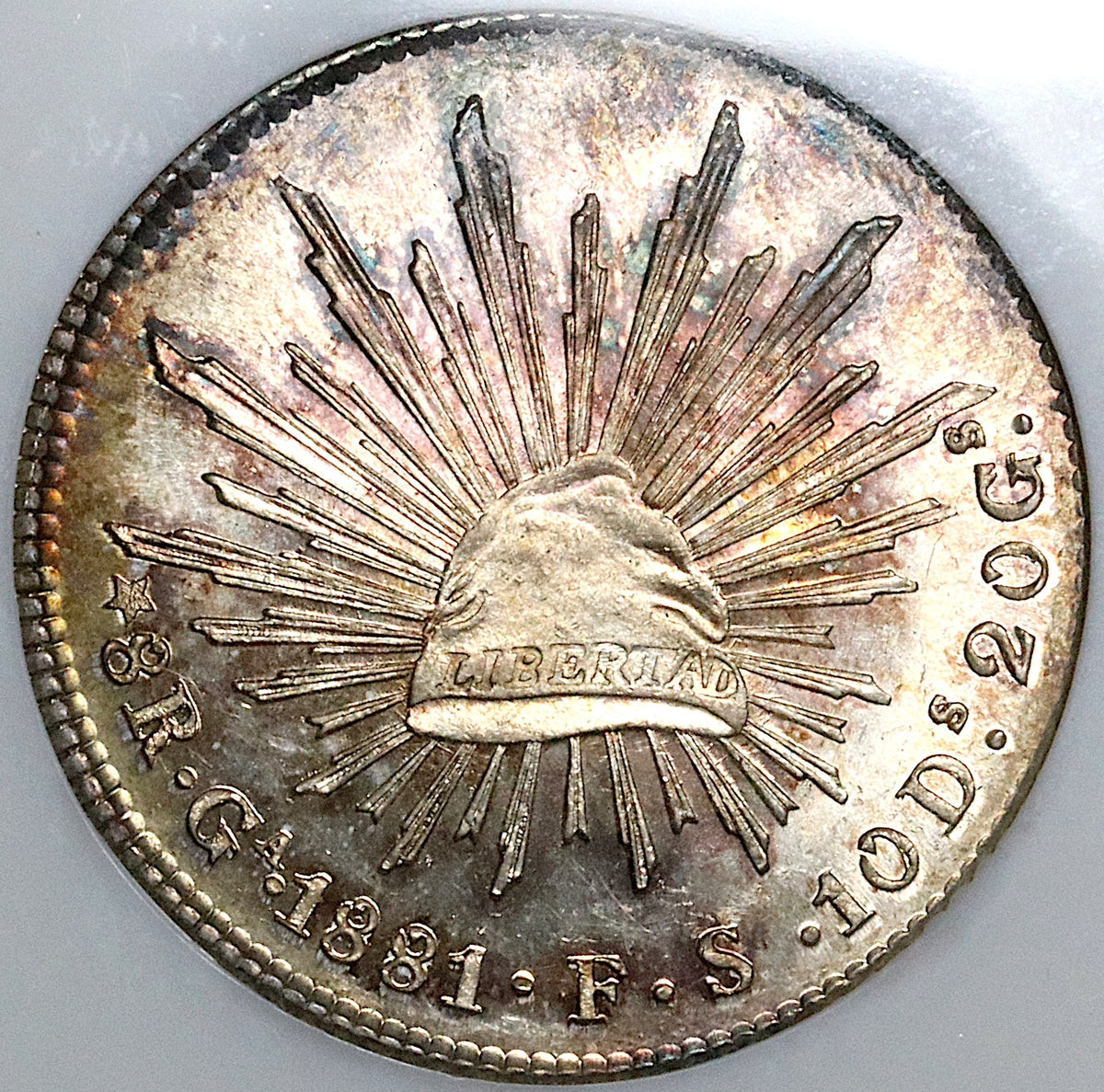 1881-Ga NGC MS 64 Mexico 8 Reales Guadalajara Mint Vintage Holder
