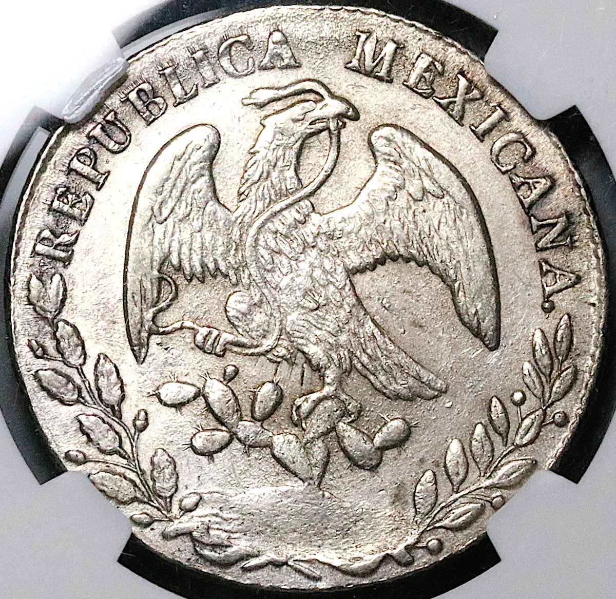 1886-Pi NGC MS 61 Mexico 8 Reales Potosi Mint Cap Rays Scarce Coin