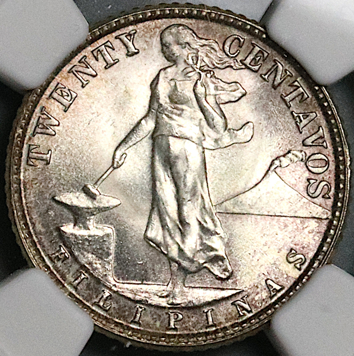 1945-D NGC MS 65 Philippines 20 Centavos GEM WWII USA Denver