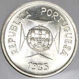 1935 NGC MS 65 India 1 Rupia Goa Portugal Colony Gem Silver Coin (25042502C)