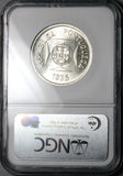 1935 NGC MS 65 India 1 Rupia Goa Portugal Colony Gem Silver Coin (25042502C)