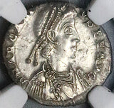 397 NGC MS Arcadius Siliqua Roman Empire Roma Milan Mint Silver MDPS (25020902C)