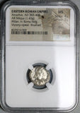 397 NGC MS Arcadius Siliqua Roman Empire Roma Milan Mint Silver MDPS (25020902C)