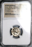 83 BC NGC Ch AU Balbus Roman Republic Denarius Serratus Victory Quadriga Historic Anti-Sulla Coin (25082701C)