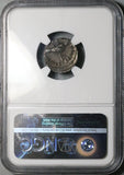 48 BC NGC XF Albinus Bruti Brutus Roman Republic AR Denarius Pietas Julius Caesar Assassin Silver Coin (25090703D)