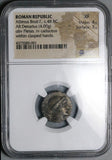 48 BC NGC XF Albinus Bruti Brutus Roman Republic AR Denarius Pietas Julius Caesar Assassin Silver Coin (25090703D)