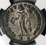 295 NGC AU Constantius I Caesar Nummus Follis Roman Empire Cyzicus Mint Genius (25071302C)