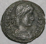348 Constantius II AE3 Roman Empire Thessalonica Mint Galley Phoenix VF (24121606R)
