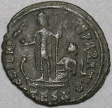 348 Constantius II AE3 Roman Empire Thessalonica Mint Galley Phoenix VF (24121606R)