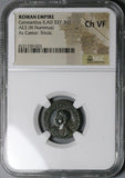 328 NGC Ch VF Constantius II AE3 Nummus Roman Emp Campgate Siscia (25061303C)