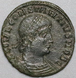 330 Constantius II AE3 Roman Empire Soldiers Legionary Standards Thessalonica Mint VF (24122302R)