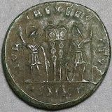 330 Constantius II AE3 Roman Empire Soldiers Legionary Standards XF (25012503R)