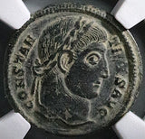328 NGC XF Constantine I Nummus AE3 Roman Empire Campgate Siscia (25082302C)