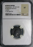 330 NGC XF Constantine I Nummus AE3 Roman Empire Sol Invictus London Mint (25060901C)