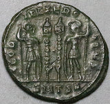 336 Constantine Great AE3 Roman Empire Soldiers Rare Unpublished Thessalonica Mint XF (25011301R)