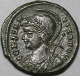 330 Constantine I Great AE3 Roman Empire Ship Victory Cyzicus XF (25011401R)
