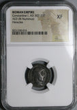 324 NGC XF Constantine I Nummus AE3 Roman Empire VOT XX Heraclea (25052904C)