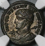 319 NGC Ch XF Constantine I Great Nummus AE3 Roman Empire Victories Altar Sisca Mint (25040501C)
