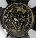 319 NGC Ch XF Constantine I Great Nummus AE3 Roman Empire Victories Altar Sisca Mint (25040501C)