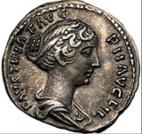 145 NGC Ch VF Faustina Jr Roman Empire Denarius Venus Dolphin Coin (25101204C)